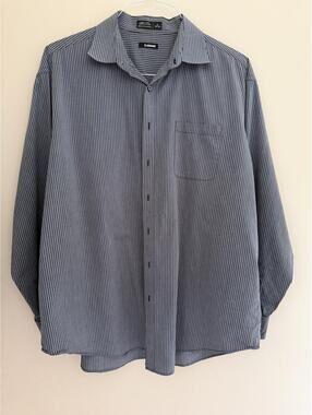 19 38/39 Claiborne dress shirt, black/gray stripes